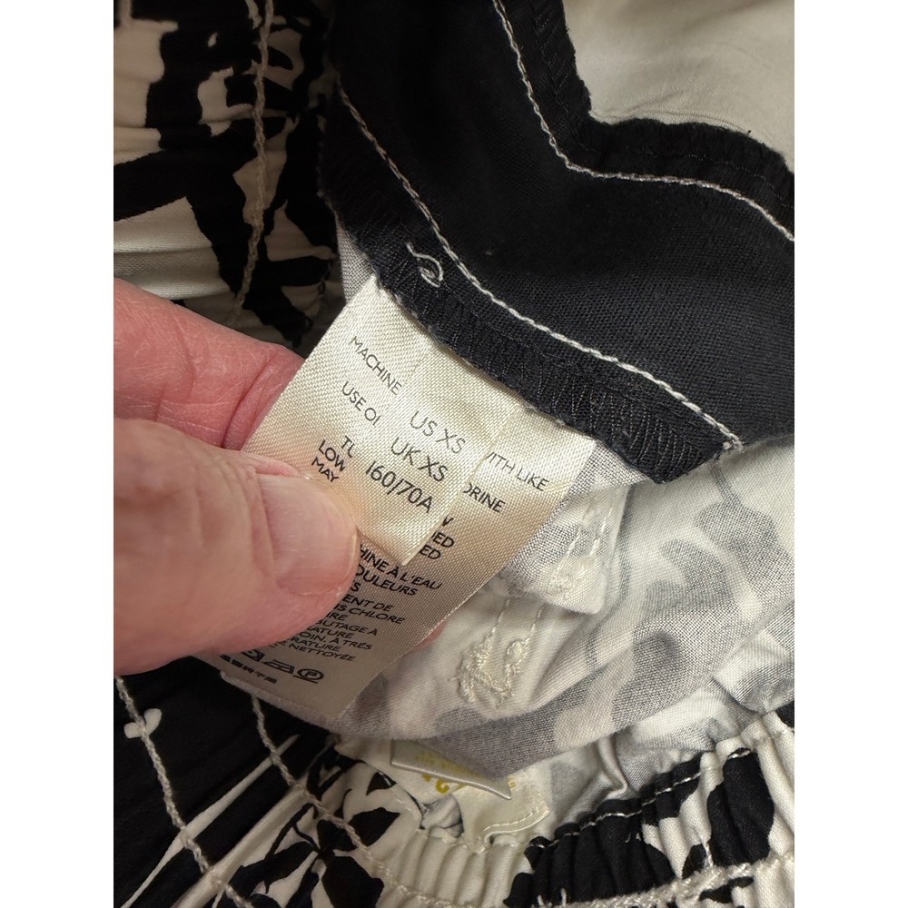 Maeve Anthropologie Tenley Twill Track Pants L Women Black White Panther Cat - Picture 14 of 16